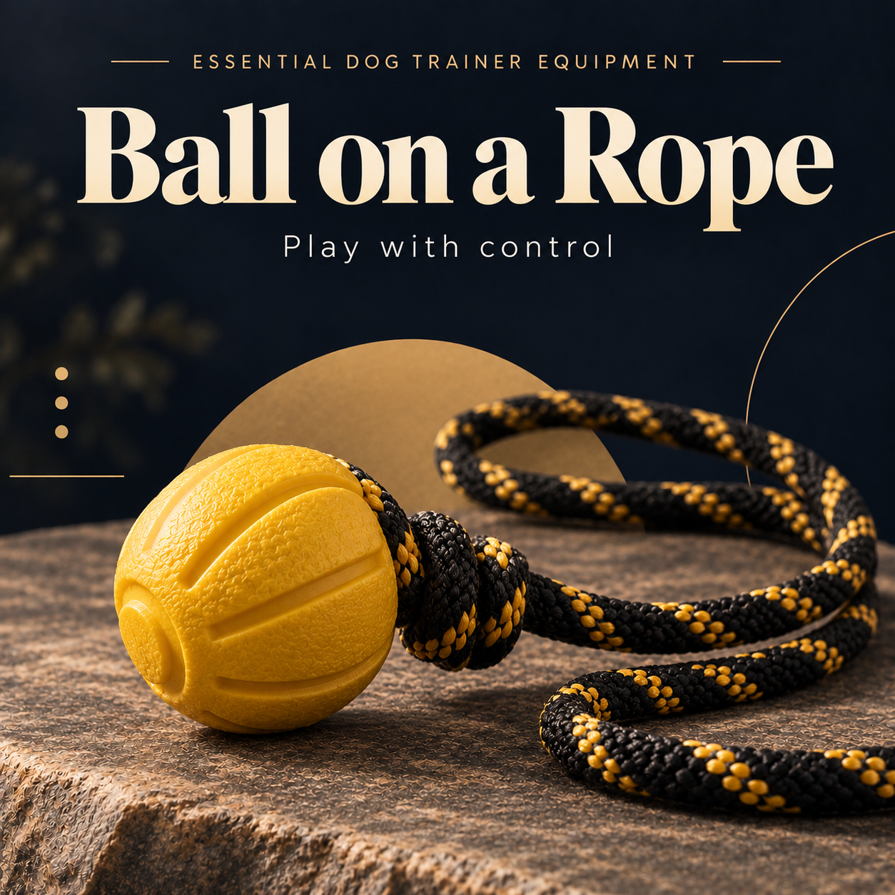Ball on a rope for dog training