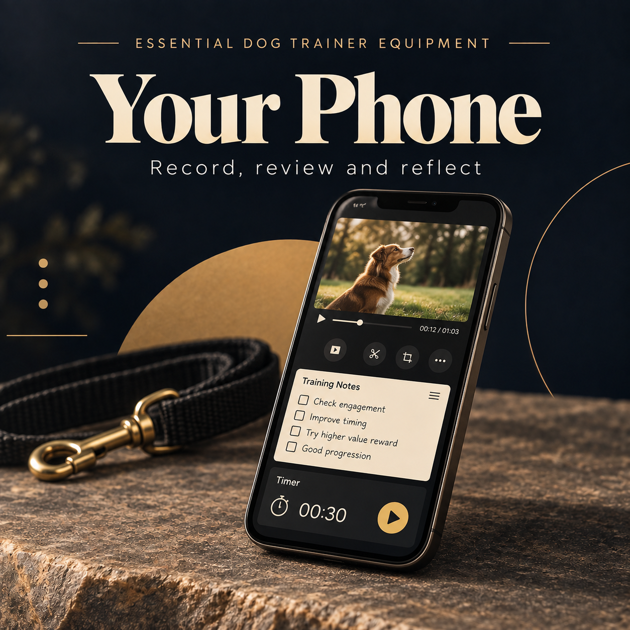 Phone used to record dog training sessions